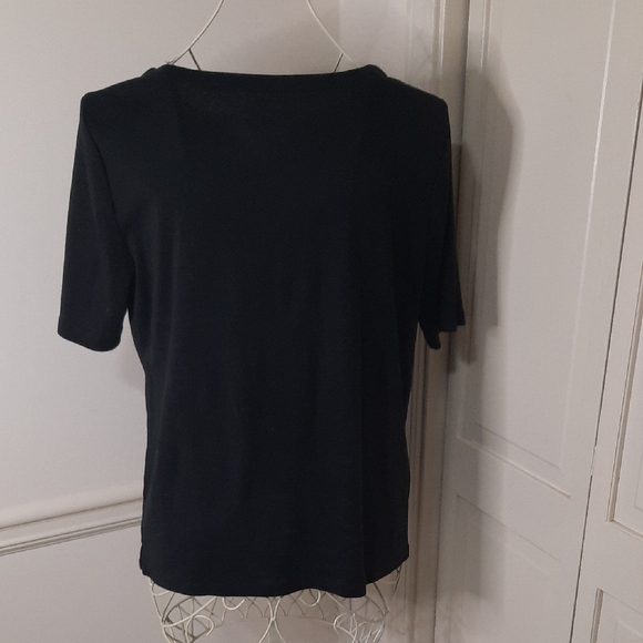 Talbots Classic Black Short Sleeve Top - Picture 2 of 5